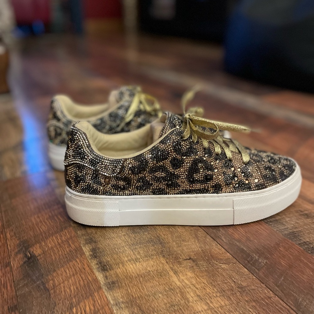 Betsey Johnson Rhinestone Leopard Platforms